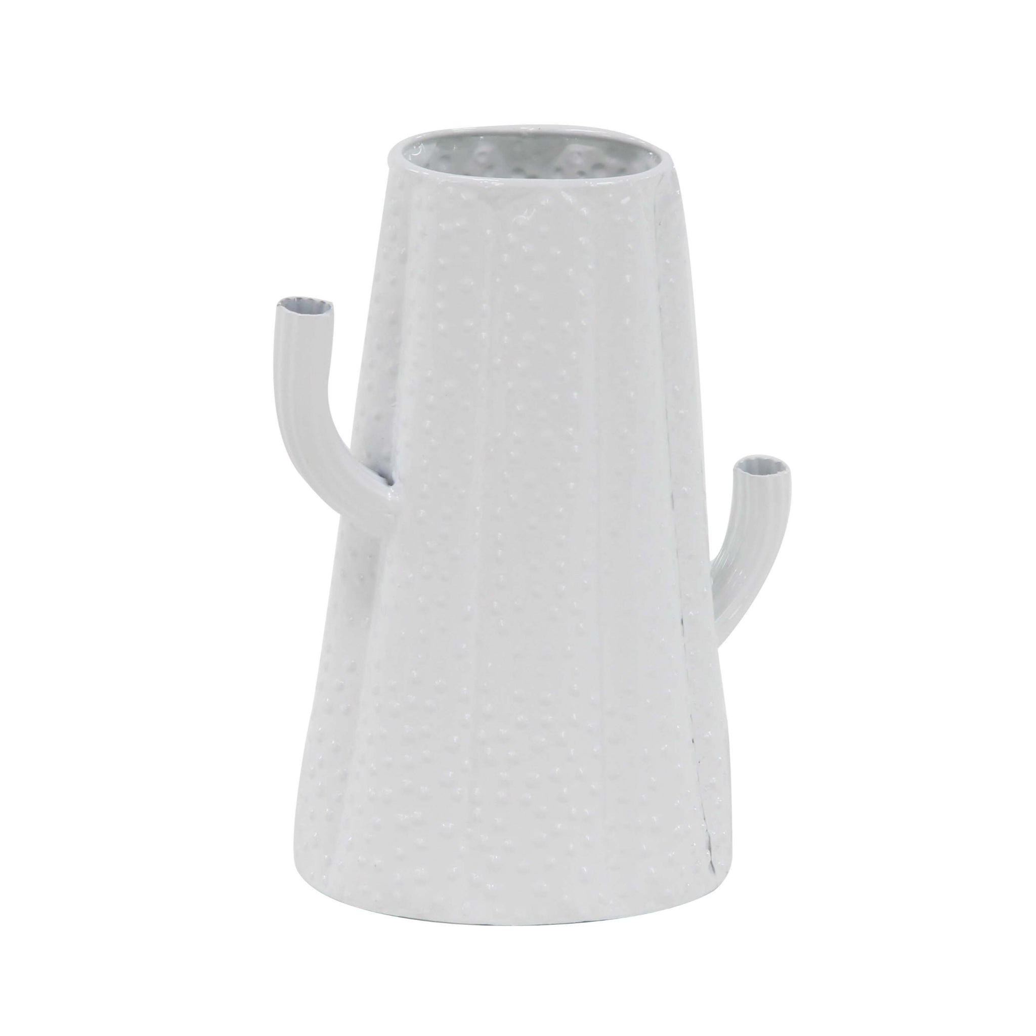 A-47989 - METAL WHITE CACTUS VASE 7