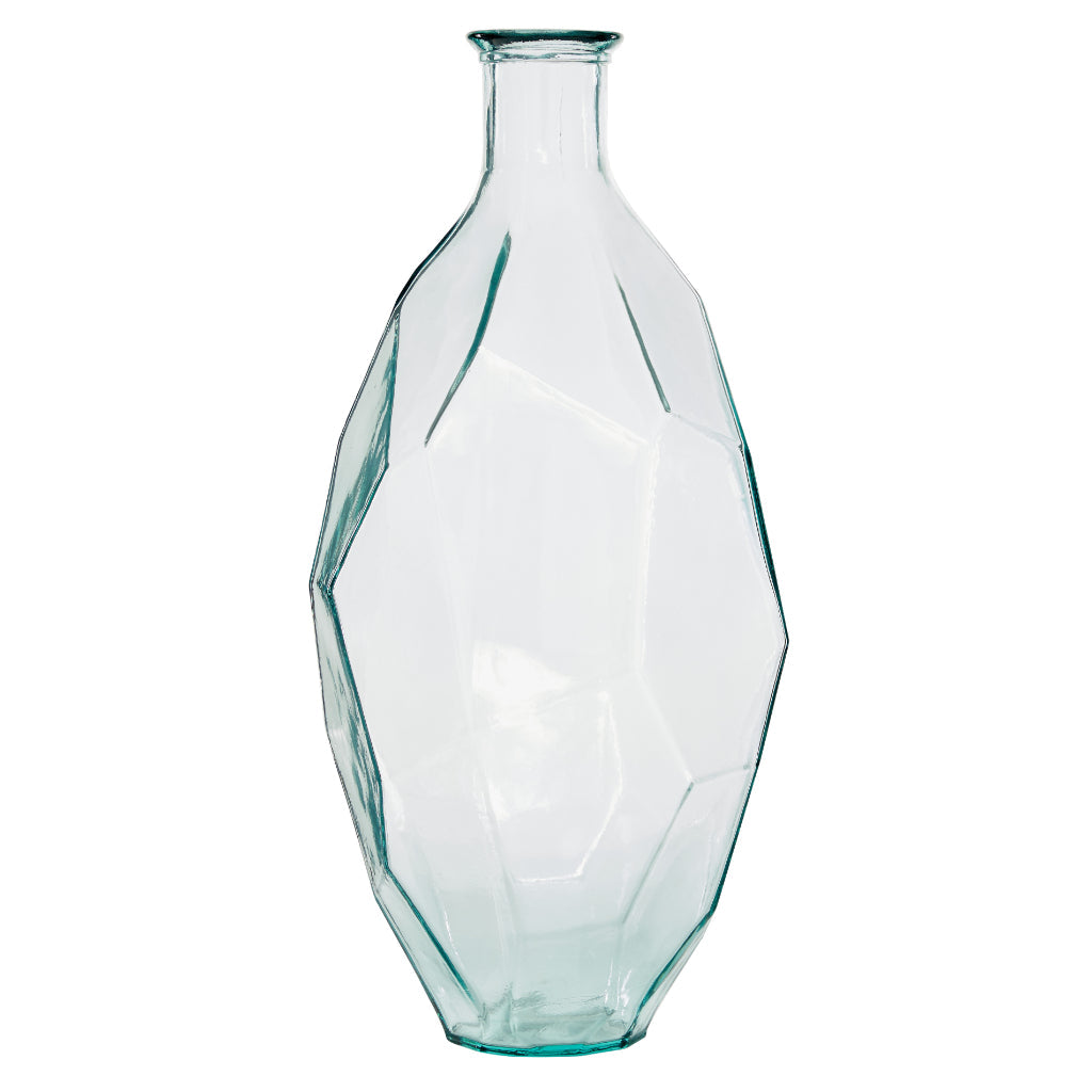 GLS VASE 11"W, 23"H, CONTEMPORARY, VASES, VASES-GLASS, Recycled Glass, Clear