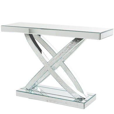 CONSOLE TABLE, GLAM, ACCENT FURNITURE, CONSOLES, VANITIES & DESKS, Glass, Silver