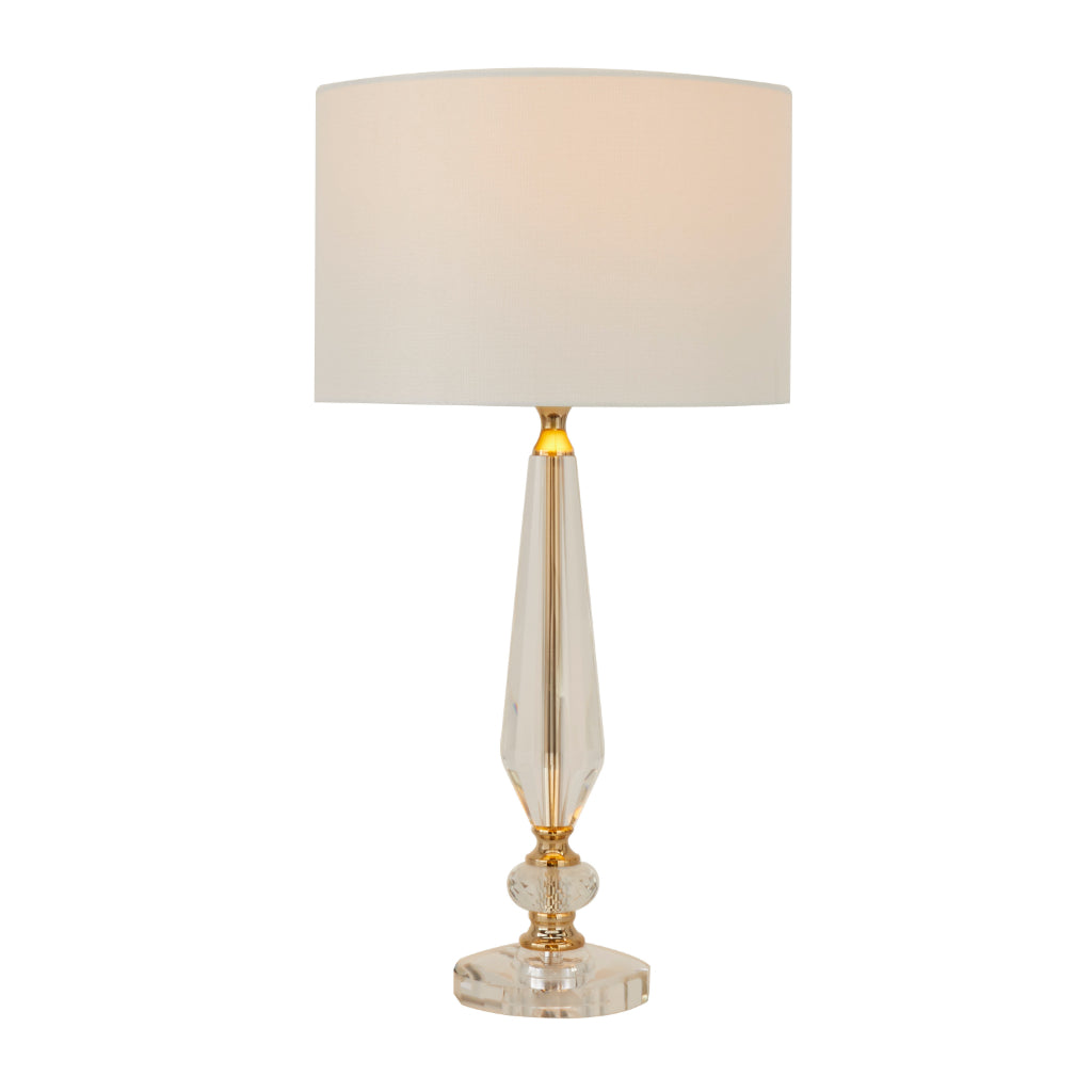 GLS LAMP 14"W, 27"H, TRADITIONAL, LIGHTING, BUFFET LAMPS, Linen, Clear