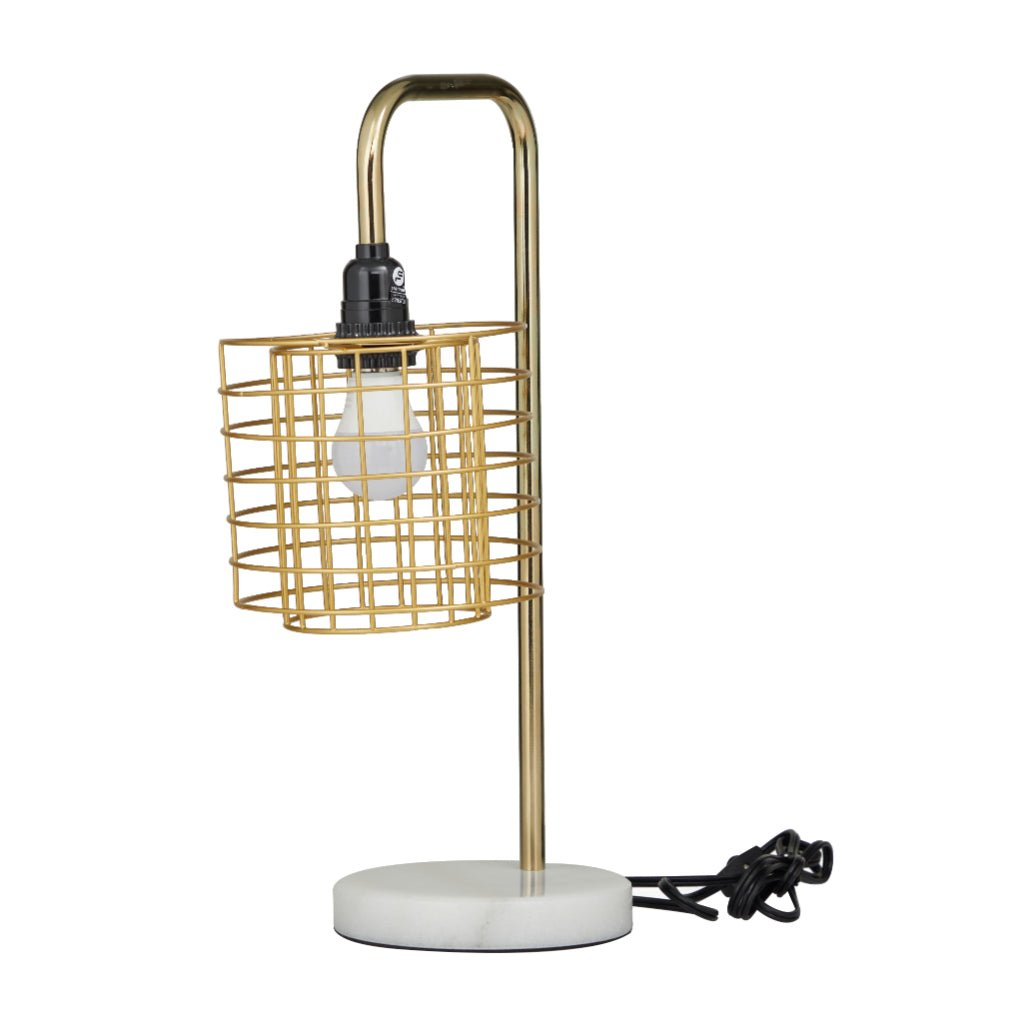 MRBL MTL TABLE LAMP W/LED 9"W, 20"H, INDUSTRIAL, LIGHTING, TABLE LAMPS, Metal, Gold