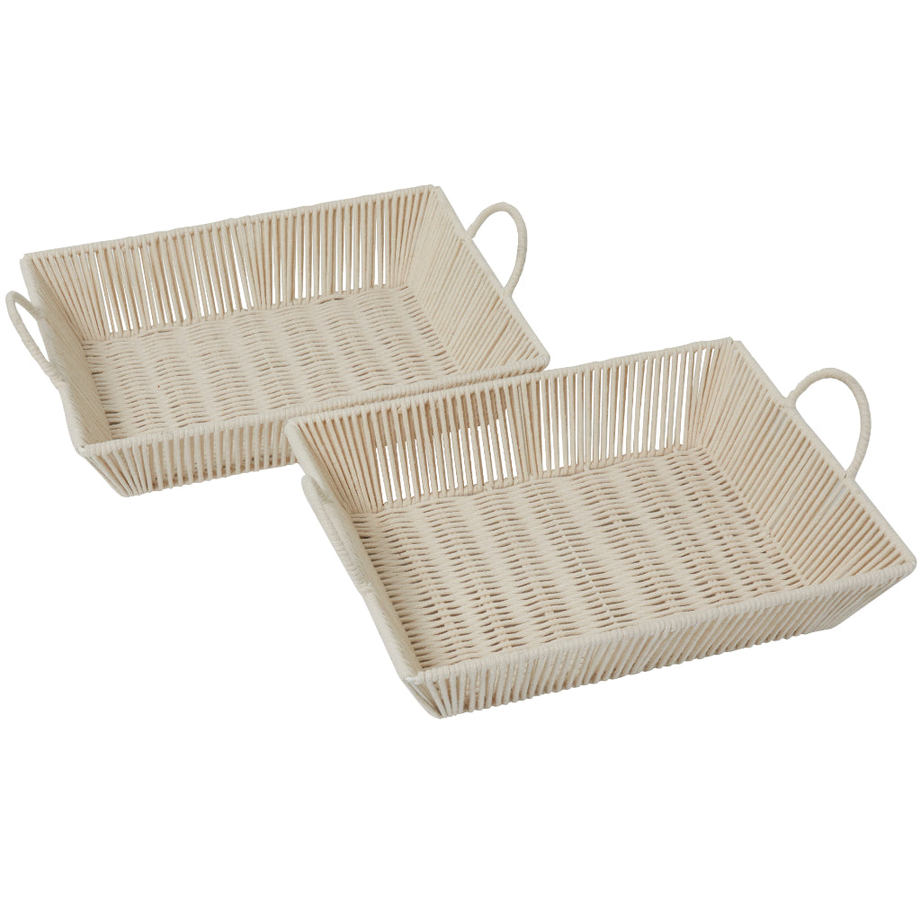 COTTON ROPE TRAY S/2 18
