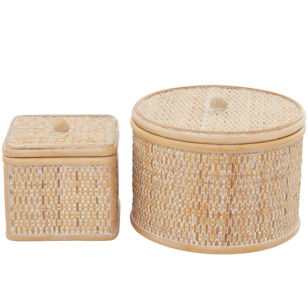 WD RATTAN BOXES S/2 8