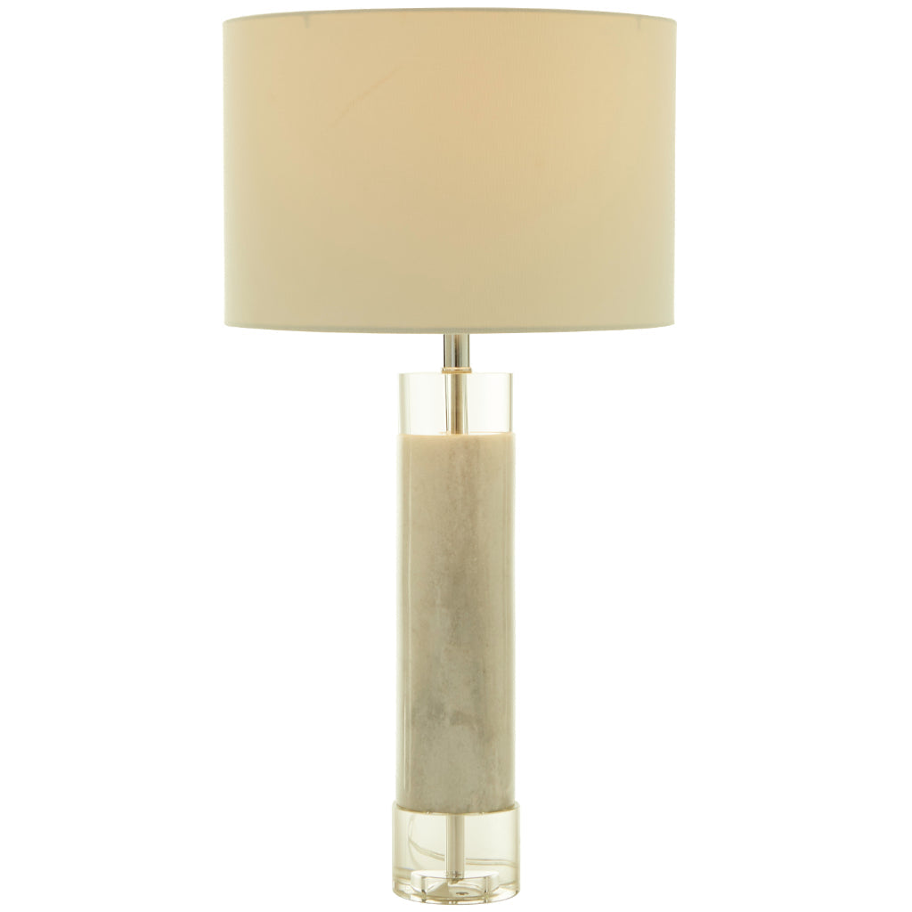 CRYSTAL W/ WHT MARBLE TABLE LAMP 15