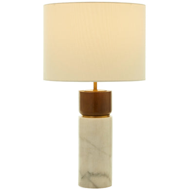 MARBLE W/ WD TABLE LAMP 15