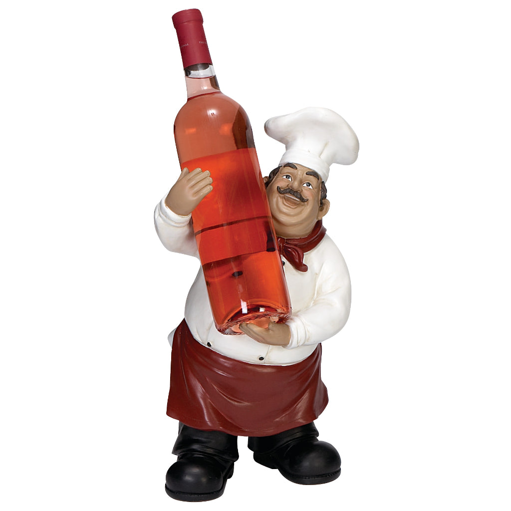 PS CHEF BOTTLE HLDR 8"W, 14"H, TRADITIONAL, HOME DECOR, KITCHEN, Polystone, Red