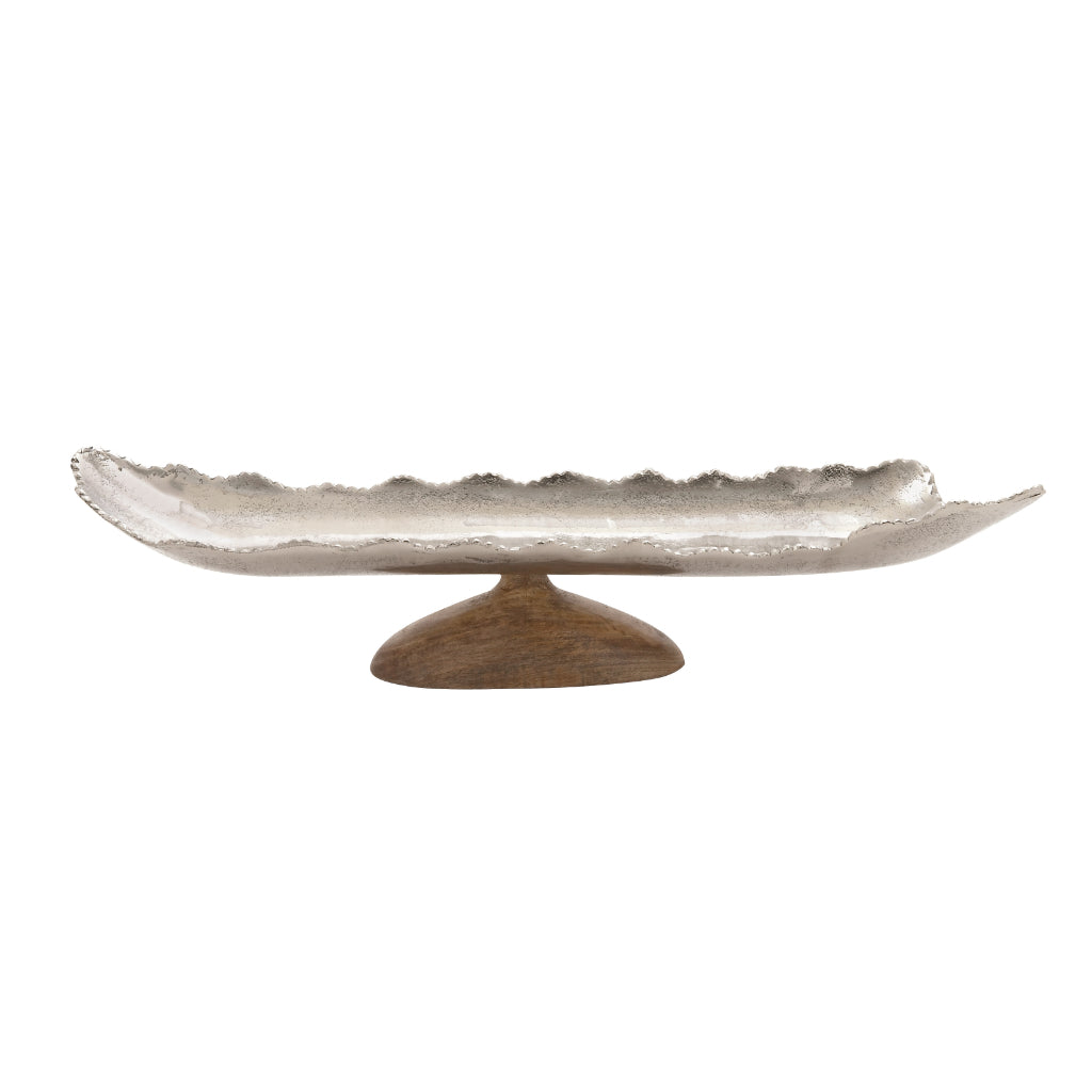 ALUM WD DISH 30"W, 7"H, CONTEMPORARY, TRAYS, TRAYS-METAL, Aluminum, Silver