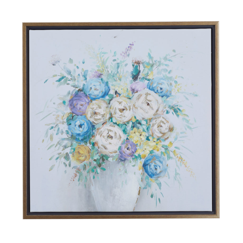 PS FRAMED WALL ART 24"W, 24"H, FRENCH COUNTRY, WALL ART, FLORAL & BOTANICAL, Canvas, Multi Colored