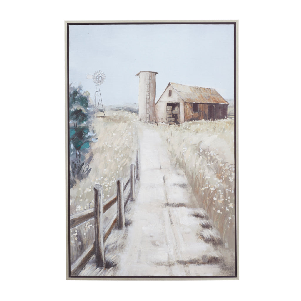 PS FRAMED WALL ART 32"W, 48"H, MODERN FARMHOUSE, WALL ART, CITIES & COUNTRIES, Polystone, Brown
