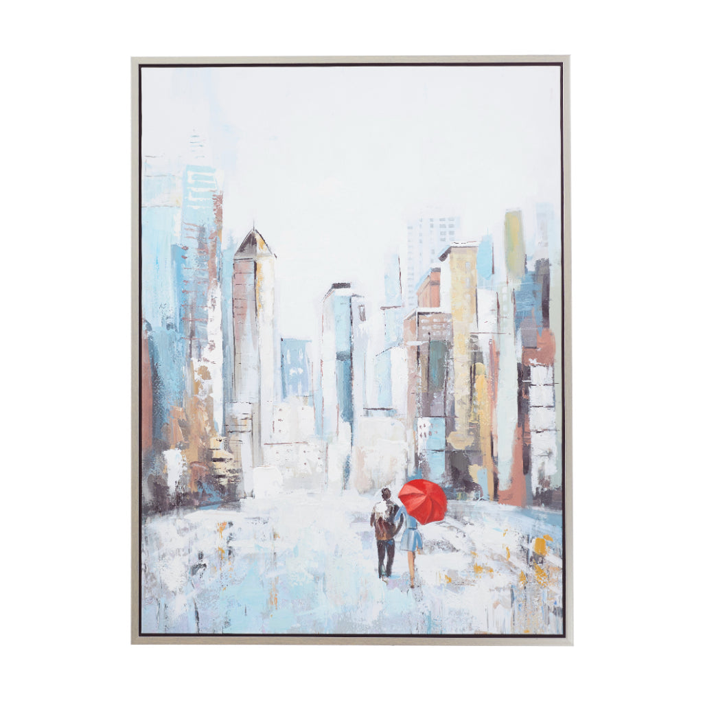 PS FRAMED WALL ART 36"W, 48"H, CONTEMPORARY, WALL ART, CITIES & COUNTRIES, Polystone, Multi Colored