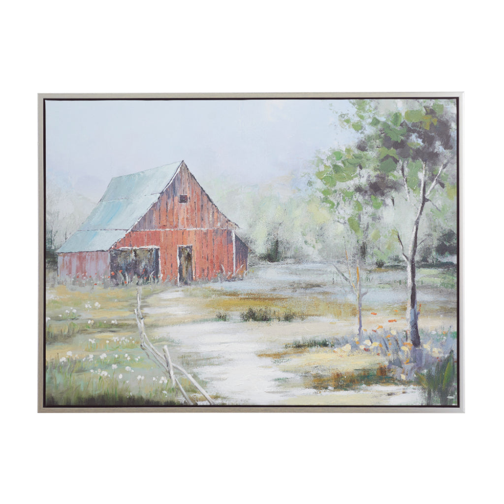 PS FRAMED WALL ART 47"W, 36"H, MODERN FARMHOUSE, WALL ART, CITIES & COUNTRIES, Polystone, Green