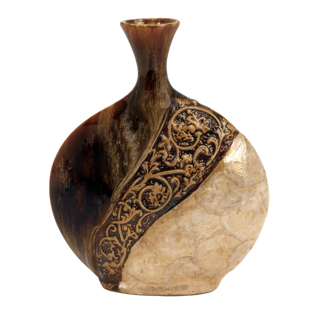 CER/CAPIZ SHELL VASE 11