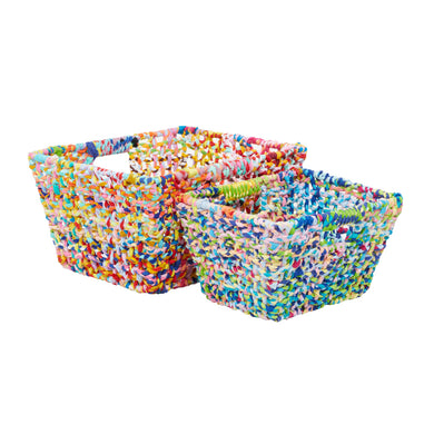 =RECYCLE FABRIC STORAGE BASKET S/2 9