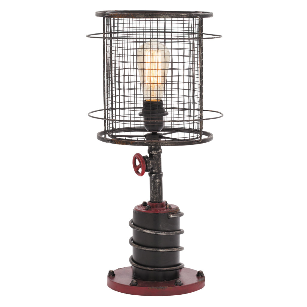MTL ACCENT TBL LAMP 21"H, INDUSTRIAL, LIGHTING, ACCENT LAMPS, Metal, Red