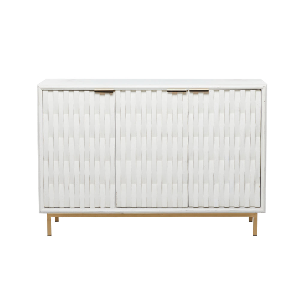 MTL WD CABINET 47"W, 32"H, CONTEMPORARY, ACCENT FURNITURE, CABINETS, CHESTS & BUFFETS, MDF, White