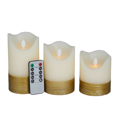 WAX FLAMELESS CANDLE S/3 6