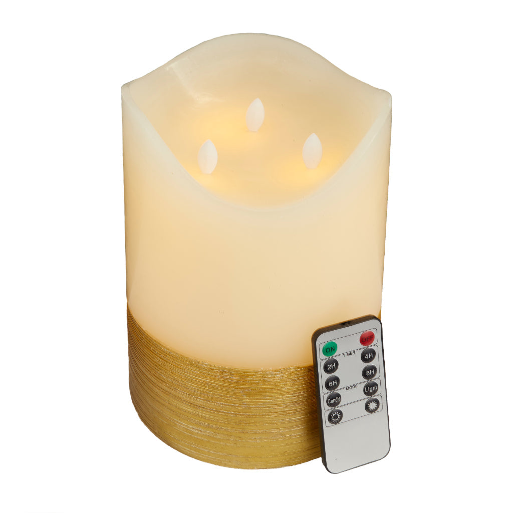 WAX FLAMELESS CANDLE 6"W, 8"H, TRADITIONAL, CANDLE HOLDERS, LED CANDLES, Wax, White