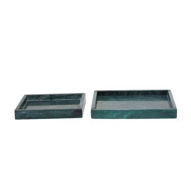 MARBLE TRAY SQ GRN S/2 10