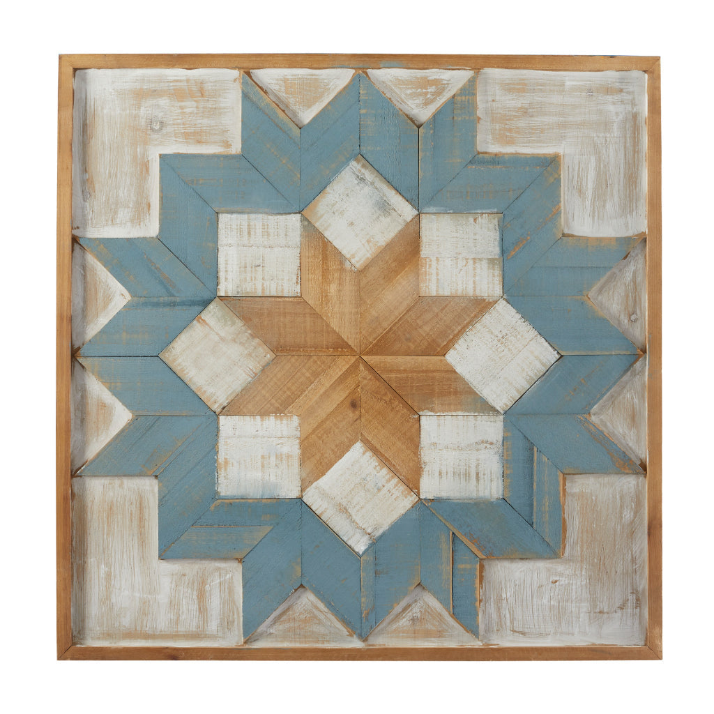 WD WALL ART 31"W, 31"H, FARMHOUSE, WALL DECOR-WOOD, ABSTRACT & GEOMETRIC, Chinese Fir, Multi Colored