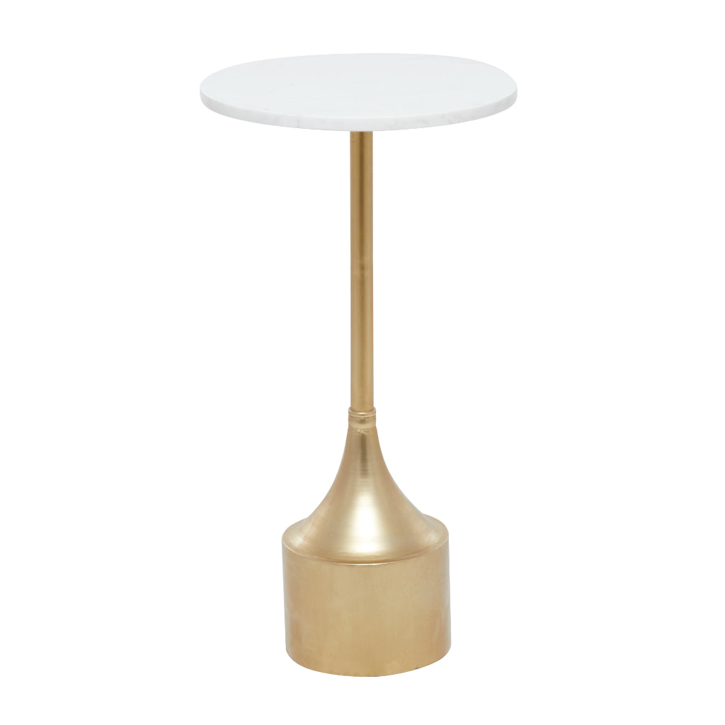 MTL ACCENT TABLE 13"W, 25"H, CONTEMPORARY, ACCENT FURNITURE, ACCENT TABLES, Iron, Gold