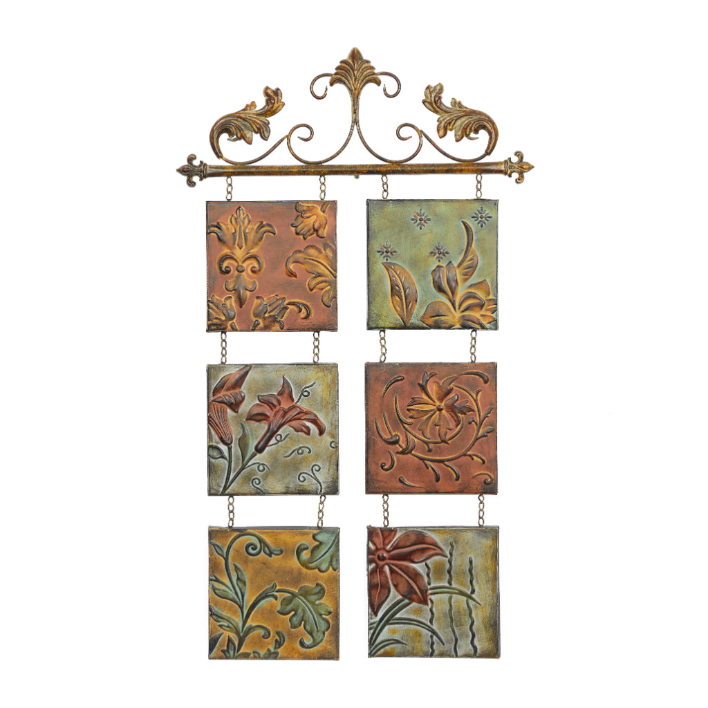MTL WALL DECOR 23"W, 40"H, TRADITIONAL, WALL DECOR-METAL, FLORAL & BOTANICAL, iron, Multi Colored