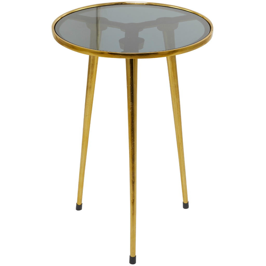ALUM  GLS ACCENT TABLE GLD 15"W, 22"H, CONTEMPORARY, ACCENT FURNITURE, ACCENT TABLES, Aluminum, Gold